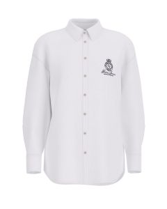 GUESS חולצה מכופתרת לנשים עם לוגו רקום