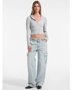 GUESS חולצת טישרט ארוכה עם קפוצ'ון נשים