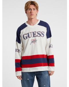 GUESS חולצת טישרט הוקי ארוכה לגברים