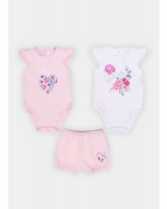 3/6-12M GUESS סט בייבי 2 בגדי גוף + מכנסון