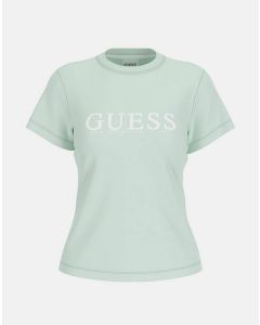 GUESS חולצת טישירט כותנה לנשים שרוול קצר