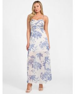 GUESS שמלת מקסי שיפון לנשים ללא שרוולים